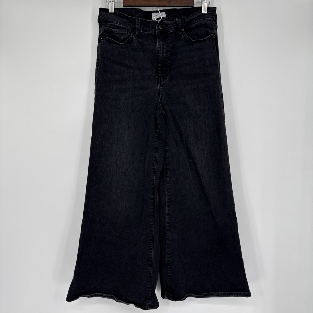 Frame Women's 30 Le Palazzo Crop Jeans High Rise Wide Leg Stretch Skater Grunge